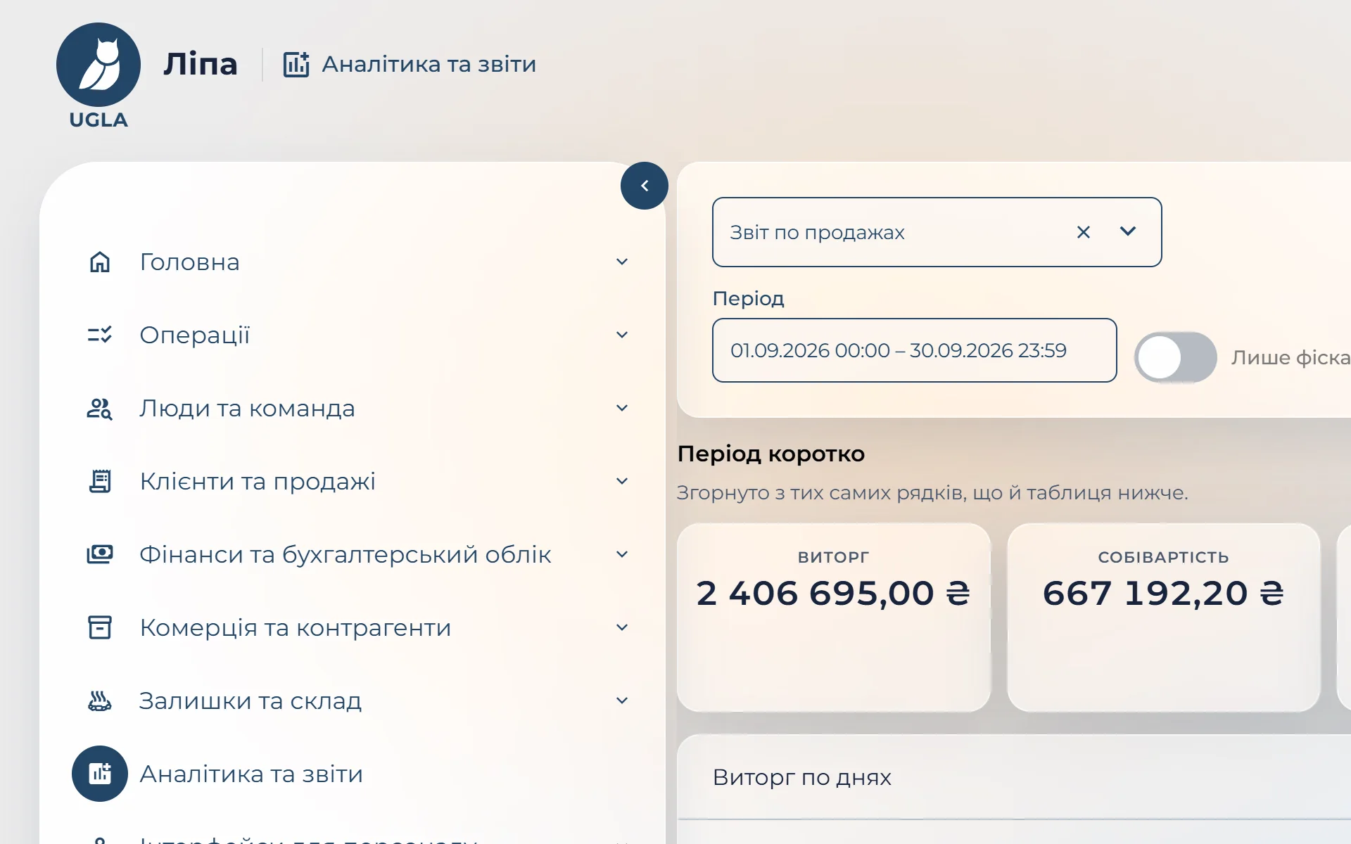 Меню UGLA: усі розділи однієї системи